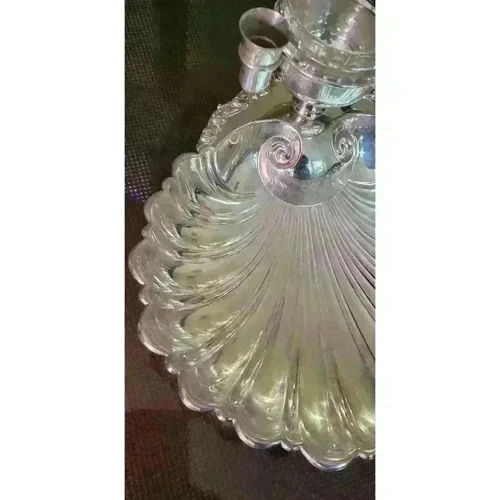 Crescent- Silver Plated Shell Shaped Serving Dish - Picture 4 of 6